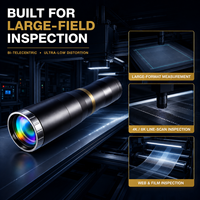 Objectif bi-télécentrique à monture F grand champ 1.0X 127mm WD 35mm à faible distorsion pour vision industrielle 4K 8K à balayage linéaire LTFM1-127