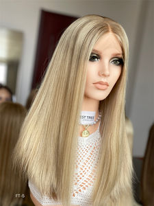 Proveedor de PELO SHY para pelucas de cabello humano kosher judías rusas prearrancadas HD encaje superior pelucas judías con nudos blanqueados - Product Image 6