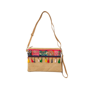 Bolso de Mano Pequeño Colorido de Estilo Étnico, Bolso Bandolera de 18x20cm - Product Image 1