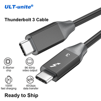 Kabel Thunderbolt ULT-unite 1Ft 2Ft 3Ft USB Type C ke Type C Kabel Data Pengisian Cepat
