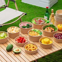 Gobelet en papier avec revêtement intérieur de qualité alimentaire jetable, emballage compartimenté pour aliments, récipient alimentaire pour salade, poulet frit, frites