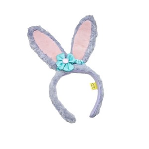 Diadema con orejas de conejo moradas y accesorio para el cabello con flores para mujeres y niñas, para fiestas. - Product Image 5