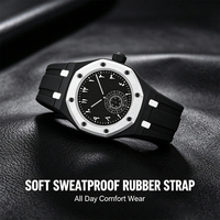 Montre à quartz pour homme Octagon Luxury, cadran chronographe arabe unique, bracelet en plastique PU étanche, montre de sport pour homme, cadeau pour homme