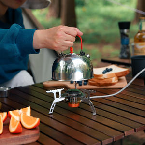 Réchaud de camping portable d'extérieur, brûleur pliable argenté avec allumage électronique pour usage extérieur - Product Image 1