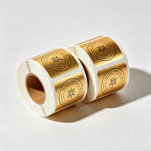 Autocollant en vinyle personnalisé en gros, gaufré à l'or, étiquette adhésive imperméable en rouleau pour l'emballage de flacons de parfum - Product Image 1
