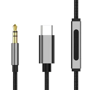 סוג usb c כדי 3.5 מ "מ שקע כבל אודיו-c כבל אודיו עבור מכונית רמקול אוזניות סוג c מתאם עזר