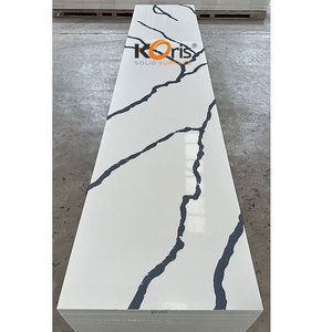 Plaque de surface solide en acrylique Koris, motif marbre blanc, 3660*760, 12 mm d'épaisseur, pour comptoir de cuisine et salle de bain - Product Image 4