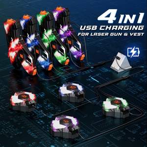 Pistola Láser de Juguete con Pantalla de Datos de 2.4GHz, con Chaleco y Objetivo Trasero, <span class=keywords><strong>para</strong></span> 4 Jugadores, Juego Interior y Exterior <span class=keywords><strong>para</strong></span> Niños y Adolescentes de 6 a 12+ Años - Product Image 5