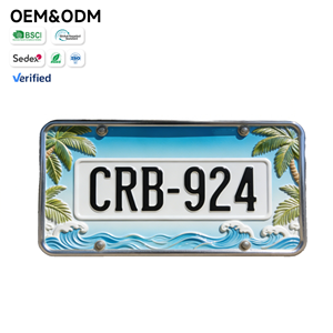 Placa de Matrícula Personalizada con Diseño de Palmera del Caribe, Diseño Artístico Gratuito, Se Acepta OEM - Product Image 1