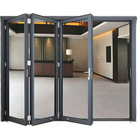 Porte coulissante pliante transparente, étanche, pour cuisine, salon, chambre, salle de bain, entrée, hôtel, séparateur d'intérieur en aluminium