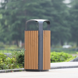 Thương Mại Thùng Rác Tam Giác Kim Loại Thùng Rác Bin Nhựa Bền Gỗ Ít Bin Ngoài Trời Chất Thải Thùng - Product Image 5