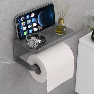 バスルームペーパータオルラックバスルームシェルフトイレットペーパーロールペーパープットフォンハンギングラック壁掛けキッチン収納ウォールシェルフ - Product Image 4