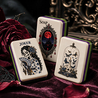 En stock : Ensemble de Mahjong Américain Gothique de Luxe pour Halloween avec 160 Tuiles de Mahjong Squelette pour Cadeau d'Halloween, Vente en Gros