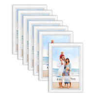Cadre photo personnalisé pour décoration familiale PS 4X6 5X7 8X10 du fabricant chinois Cadre en plastique et bois avec finition argentée