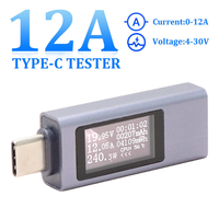 KWS-2301C penguji daya mobil, tampilan Digital, DC Power Meter multi-fungsi Ammeter 4-30v, USB ganda tipe-c pengisi daya telepon 12-24v