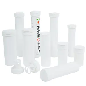 OEM ODM निजी लेबल प्लास्टिक मल्टीविटामिन एफरवेसेंट टैबलेट थोक खाली सफेद सीधे वीसी एफरवेसेंट टैबलेट बोतल