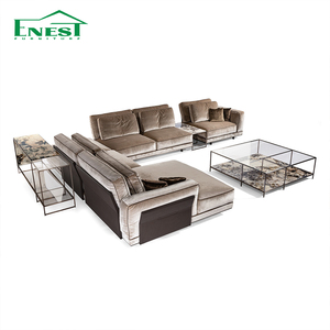 Divano Lusso Italiano Moderno per Villa, Set Soggiorno Angolare Modulare a L, Divano Sezionale Designer, Mobili Personalizzati per Tutta la <span class=keywords><strong>Casa</strong></span> - Product Image 2