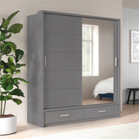 Armoire coulissante en bois contemporaine DECOHOME pour chambre à coucher, villa et salon, en kit, vente en gros en Chine