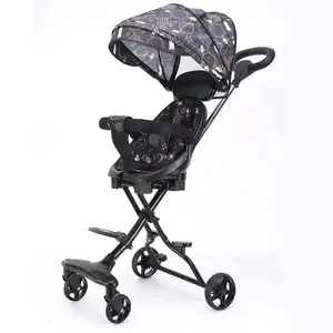 新型折叠式婴儿车双向婴儿推车360通用大静音轮婴儿背带帐篷和安全带