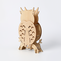 Horloge de table en bois 3D en forme de hibou à assembler soi-même, modèle de montre de bureau en gros