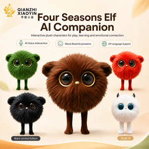 Juguete de Peluche AI Four Seasons Elf, Marrón/Verde/Rojo/Negro/Blanco, 5 Estilos, Ojos Grandes, ChatGPT, Clonación de Voz en 69 Idiomas, Memoria de Larga Duración - Product Image 1