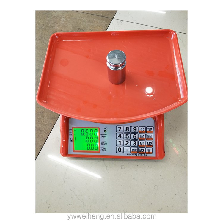 New Wholesale 30kg table Supermarket Vegetable and Fruit Bench Scale Electronic Price Computing Scale