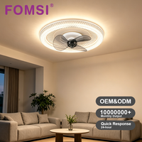 Ventilateur de plafond LED FOMSI 3-66W, lampe à intensité variable, 3 températures de couleur, commande intelligente par télécommande/application, pour chambre à coucher, salon, moteur silencieux à 6 vitesses