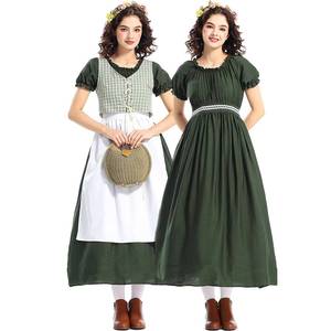 Disfraz de Halloween para Mujer, Vestido Verde Oscuro Estilo Colonial, Victoriano, Medieval, Pastoral, para Representaciones Escénicas, Cosplay, Carnaval - Product Image 3