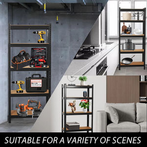 Étagère industrielle en acier sans boulons à 5 niveaux, épaisseur personnalisée, MDF, étagère de stockage d'entrepôt, certifiée FSC, étagère légère, unité métallique - Product Image 5