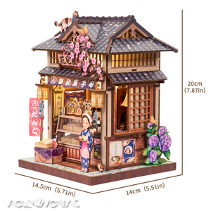 Kit DIY Sakura Hanami House : Miniature de maison japonaise <span class=keywords><strong>en</strong></span> 3D <span class=keywords><strong>avec</strong></span> éclairage LED pour décoration d'étagère - Product Image 5