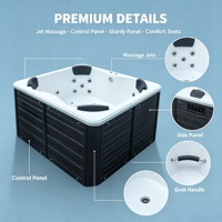 Spa extérieur pour 4 à 5 personnes, bain à remous de luxe avec hydromassage, piscine de relaxation pour jardin et cour, personnalisation OEM ODM