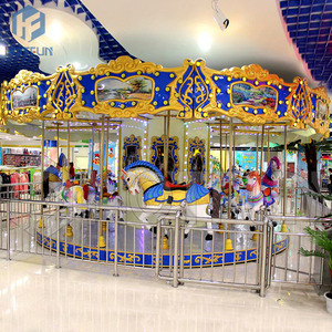 Carrusel de Lujo de 16 Asientos con Caballitos, Directo de Fábrica, Juego Mecánico Infantil Personalizable de Fibra de Vidrio para Interiores/Exteriores, Centro Comercial - Product Image 1