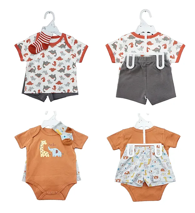 Babyproducten Hot Selling 2023 Kinderen Dragen Rompertjes Met Korte Mouwen Babykleding Sets Pasgeboren Kleding Met Sokken