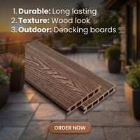 Planches de terrasse en WPC ignifuges faciles à installer, revêtement composite anti-pourriture pour usage commercial et extérieur d'appartements, garantie de 2 ans