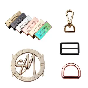 Bag Accessories Hardware Engraved Metal Brand Logo Plate Tags Metal Logo Labels For Handbags