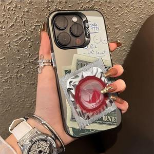 Funda de teléfono móvil de TPU PC con llave plateada galvanizada con impresión de condón divertido para Iphone Xr <span class=keywords><strong>Xs</strong></span> Max 11 12 13 14 15 16 17 Air - Product Image 3