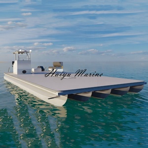 Lớn Nhôm <span class=keywords><strong>Catamaran</strong></span> Nhôm Phà Pontoon Plat Với Động Cơ Đôi - Product Image 6