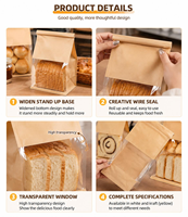Sacs en plastique durables de qualité alimentaire imprimés sur mesure avec fenêtres transparentes et fermeture à clip pour l'emballage du pain/du toast
