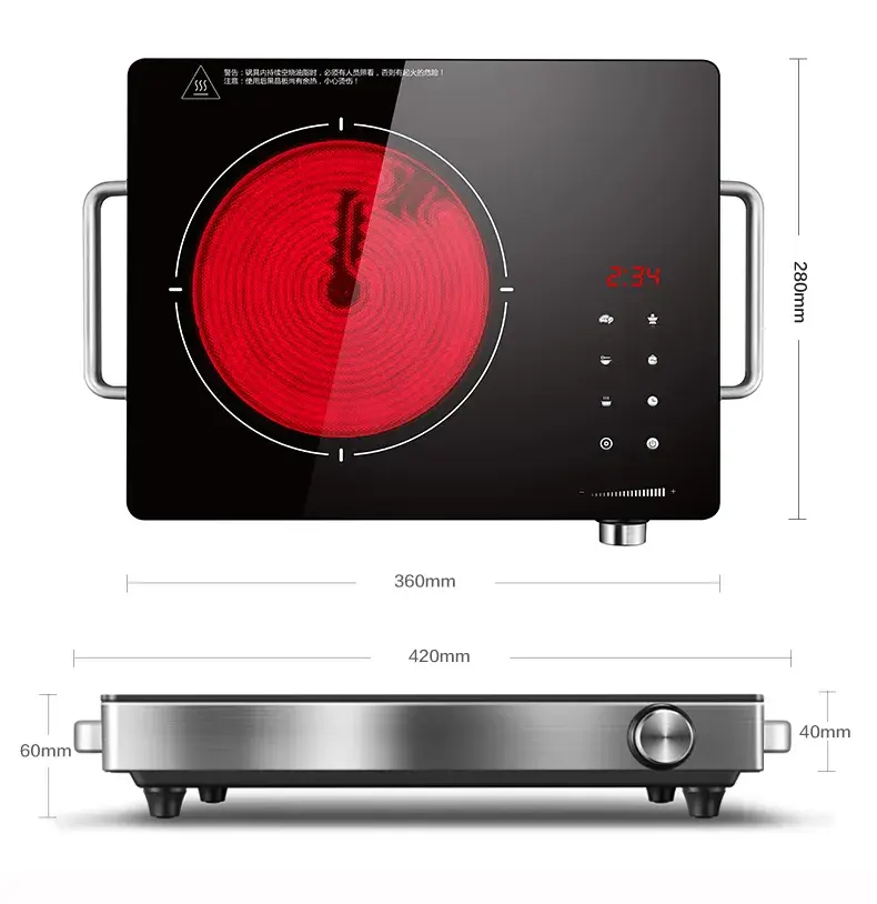 Nuovo prodotto OEM fornello a infrarossi multifunzione elettrodomestici fornello in ceramica piastra riscaldante a infrarossi