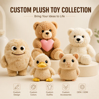 Peluche personnalisée Père Noël en gros, jouet en peluche de Noël, poupée en peluche douce, cadeau décoratif avec emballage personnalisé et logo