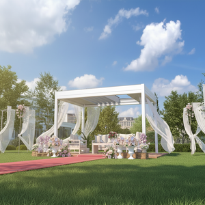Pérgola <span class=keywords><strong>de</strong></span> Aluminio Impermeable Sweet Home con Techo <span class=keywords><strong>de</strong></span> Láminas Ajustables, Gazebo para Patio y Jardín, Toldo para Sol, Decoraciones LED para Jardín - Product Image 6