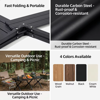 Table pliante pour œufs roulés, cadre en acier au carbone, table de camping pliable compacte pour le backpacking