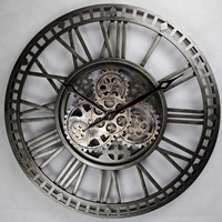 Horloge murale de luxe en métal Vintage, décoration murale industrielle mécanique