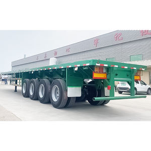 รถพ่วงบรรทุกตู้คอนเทนเนอร์แบบพื้นเรียบ 4 เพลา 16 ล้อ ขนาด 40 ฟุต 45 ฟุต สำหรับขาย - Product Image 4