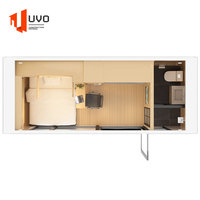 Capsule d'hôtel modulaire de luxe en acier potable, détachable, avec un design moderne