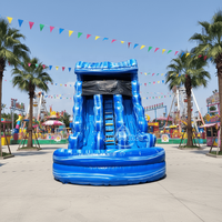 Toboggan aquatique gonflable de haute qualité pour l'extérieur, toboggan aquatique tropical gonflable pour enfants et adultes, idéal pour les fêtes