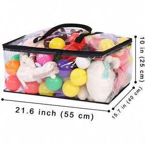 <b>PVC</b> Clear <b>Clothes</b> Storage Bag Organizer Transparent Moving Bags with Reinforced Handle Sturdy Zipper for Comforter Blanket - Product Image 3