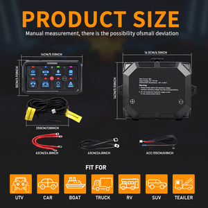 Panel de Interruptores de 8 Canales con Control por Aplicación, Retroiluminación RGB, Resistente al Agua IP65, Caja de Control Inalámbrica para Camioneta, Automóvil, Barco, UTV, ATV - Product Image 6
