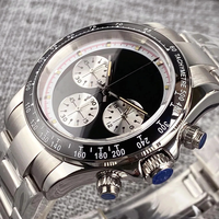 Luxuriöse Raumschiff-Super-Herrenuhr mit Erd-Thema, Multifunktions-Chronograph, Edelstahl, Saphirglas, Vollautomatisch