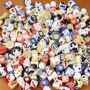 Mini-tasses à <span class=keywords><strong>eau</strong></span> en céramique peintes à la main, artisanat en porcelaine fait main, perles pour la fabrication <span class=keywords><strong>de</strong></span> bijoux, fournitures <span class=keywords><strong>de</strong></span> bricolage, bracelets - Product Image 2